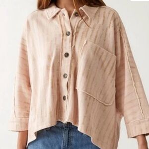 We The Free Free People Light Pink Collared Shacket
